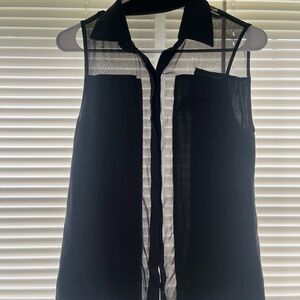 Parker Black Sheer Sleeveless Blouse